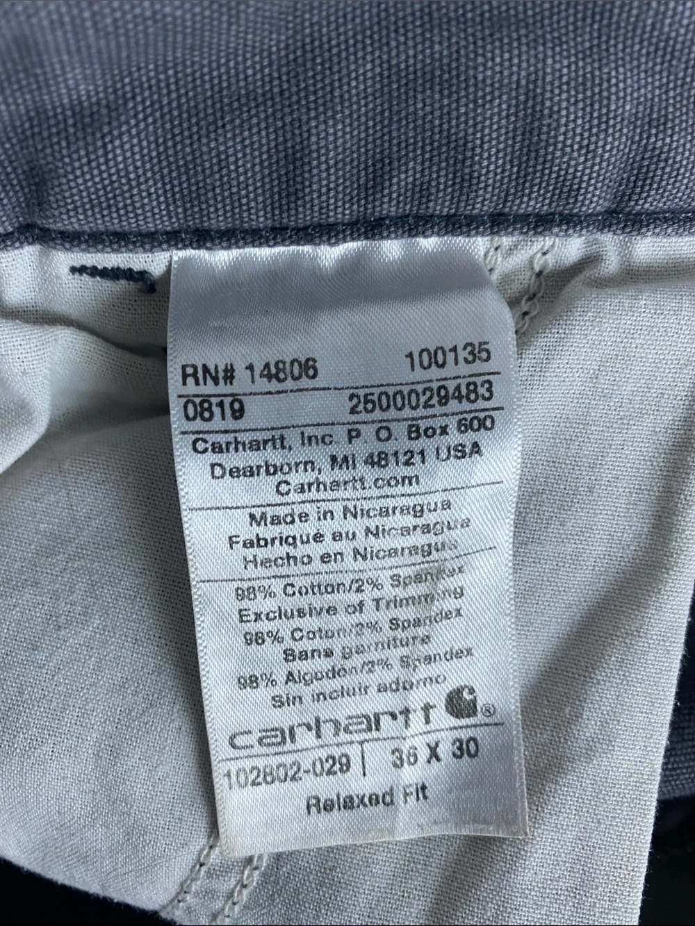 Vintage Carhartt Stained Men’s 36X28.5 Double Knee Pants Workwear gray